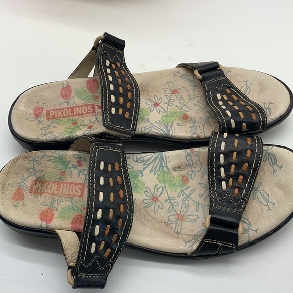 Pikolinos Black Leather Slip on sandals Sz EU 41. BSN0908F - Picture 3 of 7